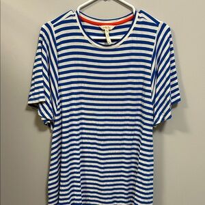 Matilda Jane Blue and White Striped Top with Red Accent